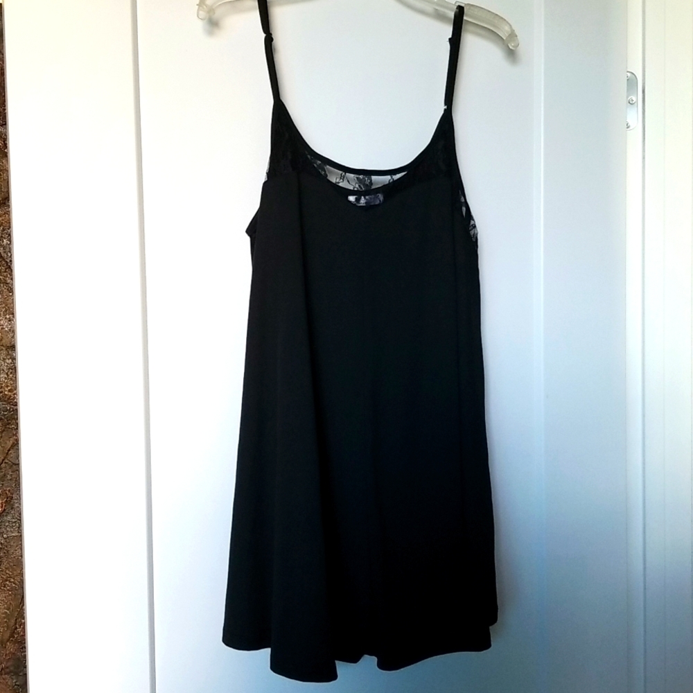 Ekouaer Black Jersey Lace Top Slip Lingerie Size L - Picture 2 of 12